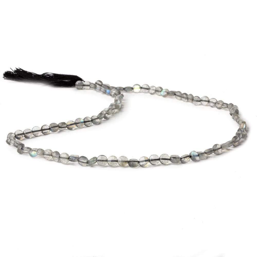 4mm Labradorite checkerboard calibrated faceted coins 12.5 inch 85 beads AAA (ONLINE ORDER ONLY)