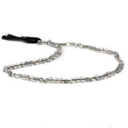 4mm Labradorite checkerboard calibrated faceted coins 12.5 inch 85 beads AAA (ONLINE ORDER ONLY)