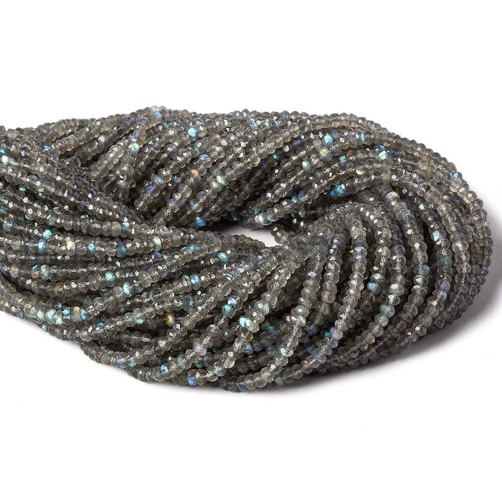 4mm Labradorite faceted rondelle beads 12.5 inch 127 pieces (ONLINE ORDER ONLY)