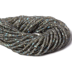 4mm Labradorite faceted rondelle beads 12.5 inch 127 pieces (ONLINE ORDER ONLY)
