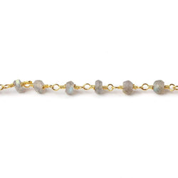 4mm Labradorite faceted rondelle Gold Plated Chain 36 pieces (ONLINE ORDER ONLY)