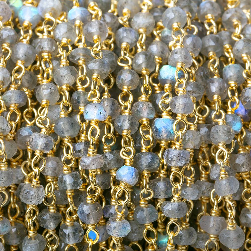 3.5-4mm Labradorite faceted rondelle beads on Vermeil Chain (ONLINE ORDER ONLY)