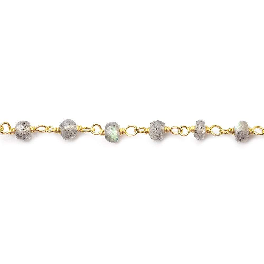 3.5-4mm Labradorite faceted rondelle beads on Vermeil Chain (ONLINE ORDER ONLY)