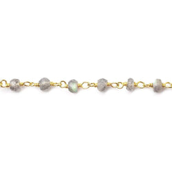 3.5-4mm Labradorite faceted rondelle beads on Vermeil Chain (ONLINE ORDER ONLY)