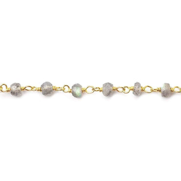 3.5-4mm Labradorite faceted rondelle beads on Vermeil Chain (ONLINE ORDER ONLY)