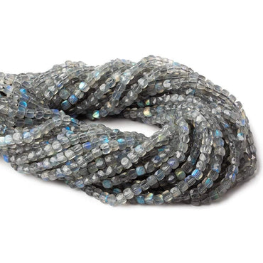 4mm Labradorite micro faceted cubes 12 inch 80 beads (ONLINE ORDER ONLY)