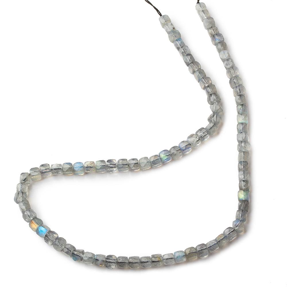 4mm Labradorite micro faceted cubes 12 inch 80 beads (ONLINE ORDER ONLY)