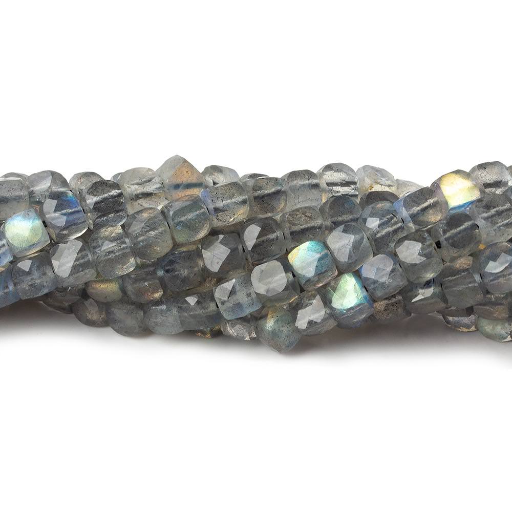 4mm Labradorite micro faceted cubes 12 inch 80 beads (ONLINE ORDER ONLY)