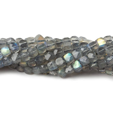 4mm Labradorite micro faceted cubes 12 inch 80 beads (ONLINE ORDER ONLY)