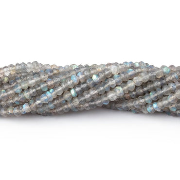 4mm Light Labradorite Faceted Rondelle Beads 13 inch 144 pieces (ONLINE ORDER ONLY)