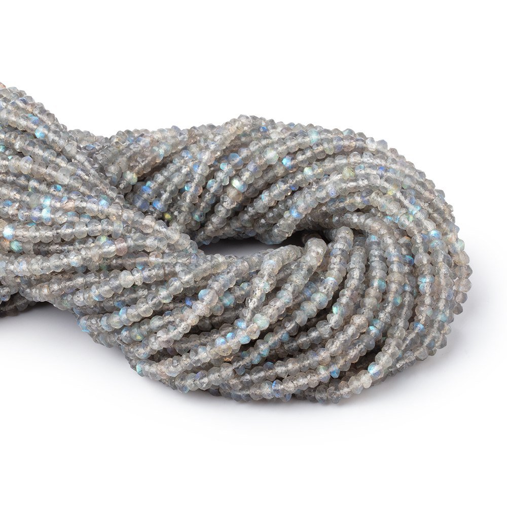 4mm Light Labradorite Faceted Rondelle Beads 13 inch 144 pieces (ONLINE ORDER ONLY)