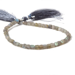 4mm Matte Labradorite plain cube beads 7.5 inches 44 pieces (ONLINE ORDER ONLY)