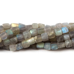 4mm Matte Labradorite plain cube beads 7.5 inches 44 pieces (ONLINE ORDER ONLY)