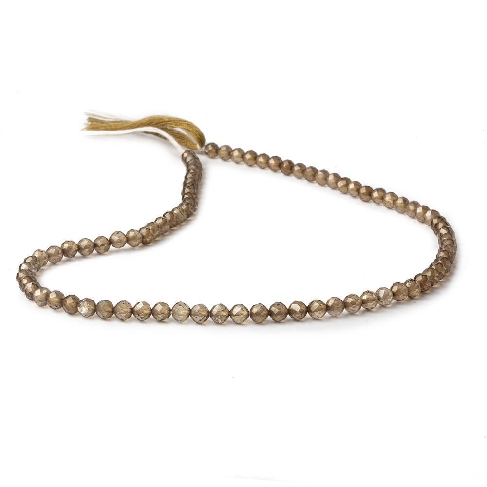 4mm Smoky Quartz Faceted Round Beads 12.5 inch 80 pieces (ONLINE ORDER ONLY)