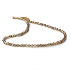 4mm Smoky Quartz Faceted Round Beads 12.5 inch 80 pieces (ONLINE ORDER ONLY)