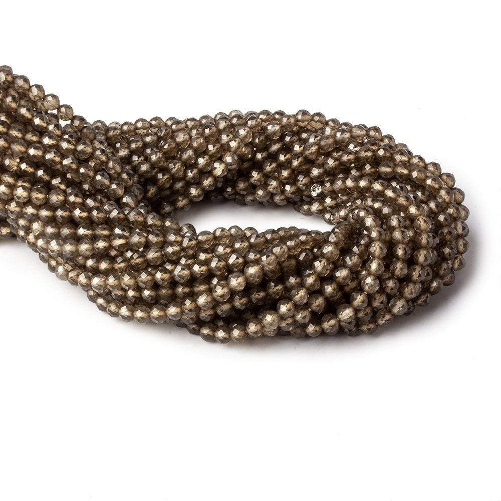 4mm Smoky Quartz Faceted Round Beads 12.5 inch 80 pieces (ONLINE ORDER ONLY)