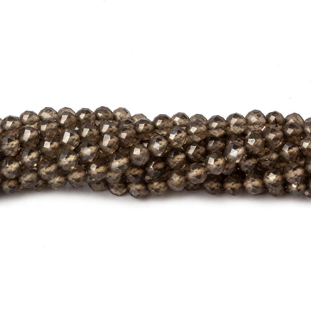 4mm Smoky Quartz Faceted Round Beads 12.5 inch 80 pieces (ONLINE ORDER ONLY)