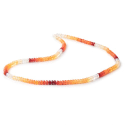 3.5mm Mexican Fire Opal Faceted Rondelles 16 inch 166 beads AAA (ONLINE ORDER ONLY)