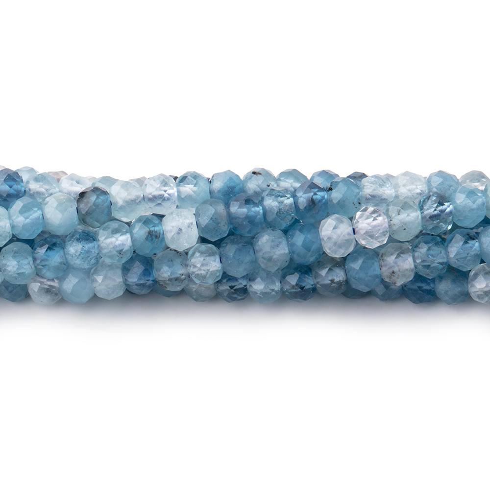 4mm Multi Color Aquamarine Micro Faceted Rondelles 15.25 inch 126 Beads (ONLINE ORDER ONLY)