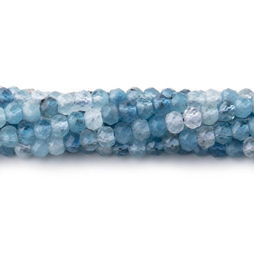 4mm Multi Color Aquamarine Micro Faceted Rondelles 15.25 inch 126 Beads (ONLINE ORDER ONLY)