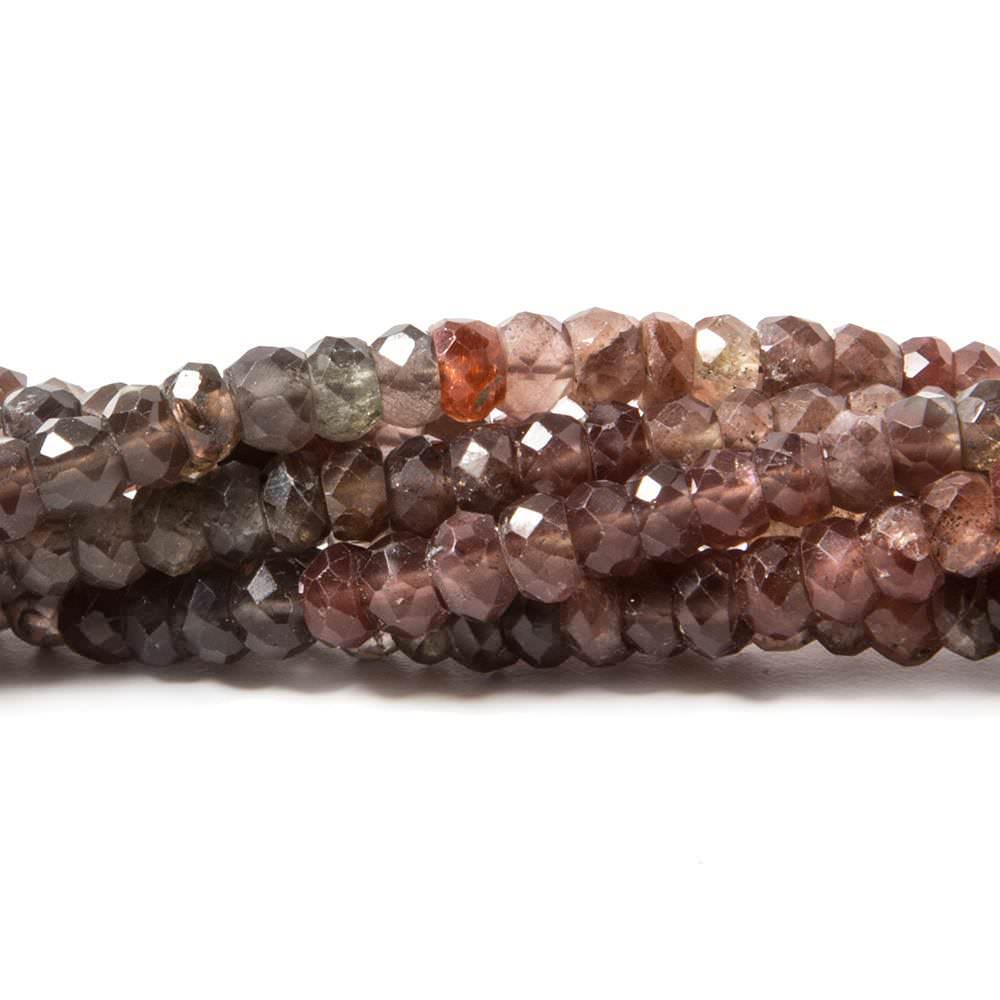 4mm Multi Color Cat's Eye Scapolite faceted rondelle 15.5 in 131 beads (ONLINE ORDER ONLY)