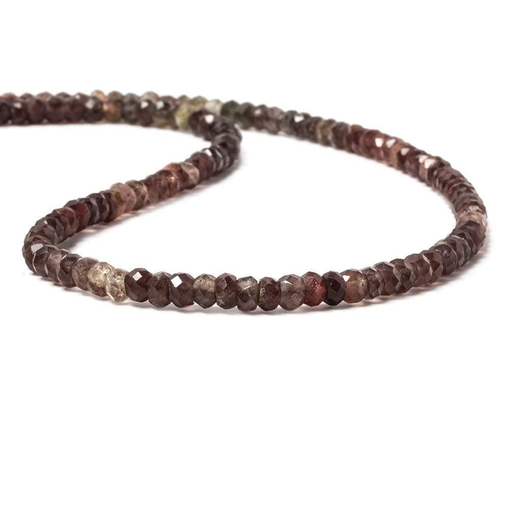 4mm Multi Color Cat's Eye Scapolite faceted rondelle 15.5 in 131 beads (ONLINE ORDER ONLY)