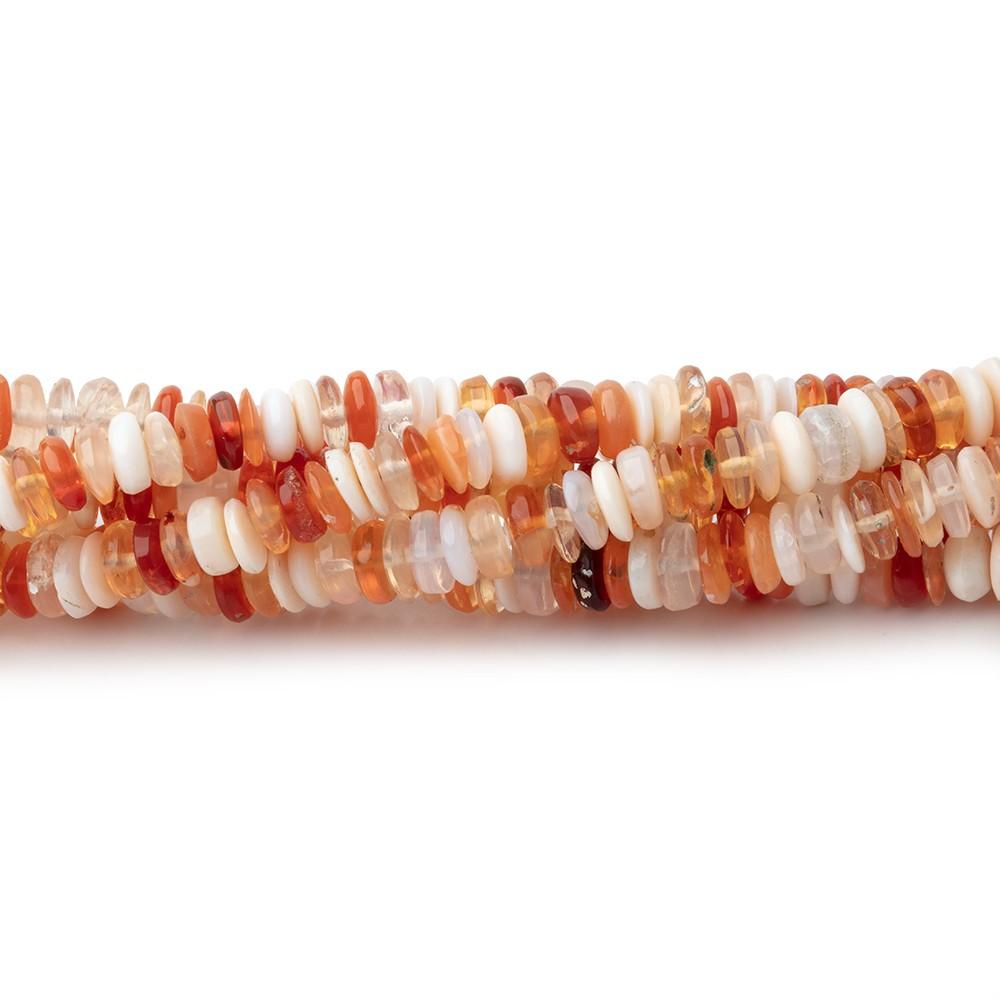 4mm Multi Color Fire Opal Plain Rondelle Beads 18 inch 290 pieces (ONLINE ORDER ONLY)