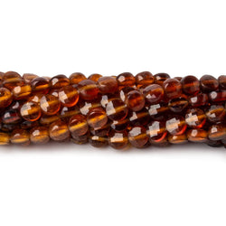 4mm Multi Color Hessonite Garnet checkerboard calibrated faceted coins 12.5 inch 85 beads AAA (ONLINE ORDER ONLY)