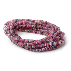 5mm Multi Color Madagascar Sapphire Faceted Heishi 16 inch 290 Beads AA (ONLINE ORDER ONLY)