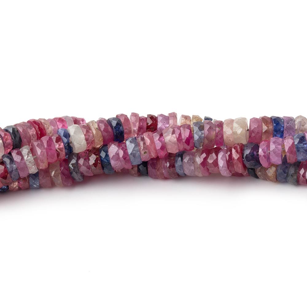 5mm Multi Color Madagascar Sapphire Faceted Heishi 16 inch 290 Beads AA (ONLINE ORDER ONLY)