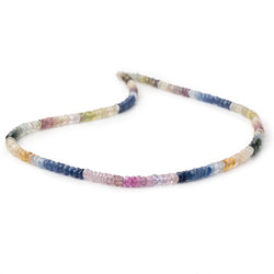 4mm Multi Color Sapphire Faceted Rondelle Beads 16 inch 218 pieces A (ONLINE ORDER ONLY)