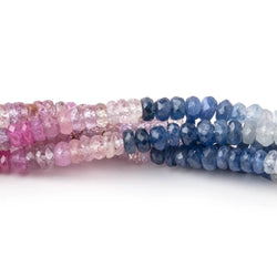 4mm Multi Color Sapphire Faceted Rondelle Beads 16 inch 218 pieces A (ONLINE ORDER ONLY)
