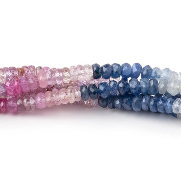 4mm Multi Color Sapphire Faceted Rondelle Beads 16 inch 218 pieces A (ONLINE ORDER ONLY)