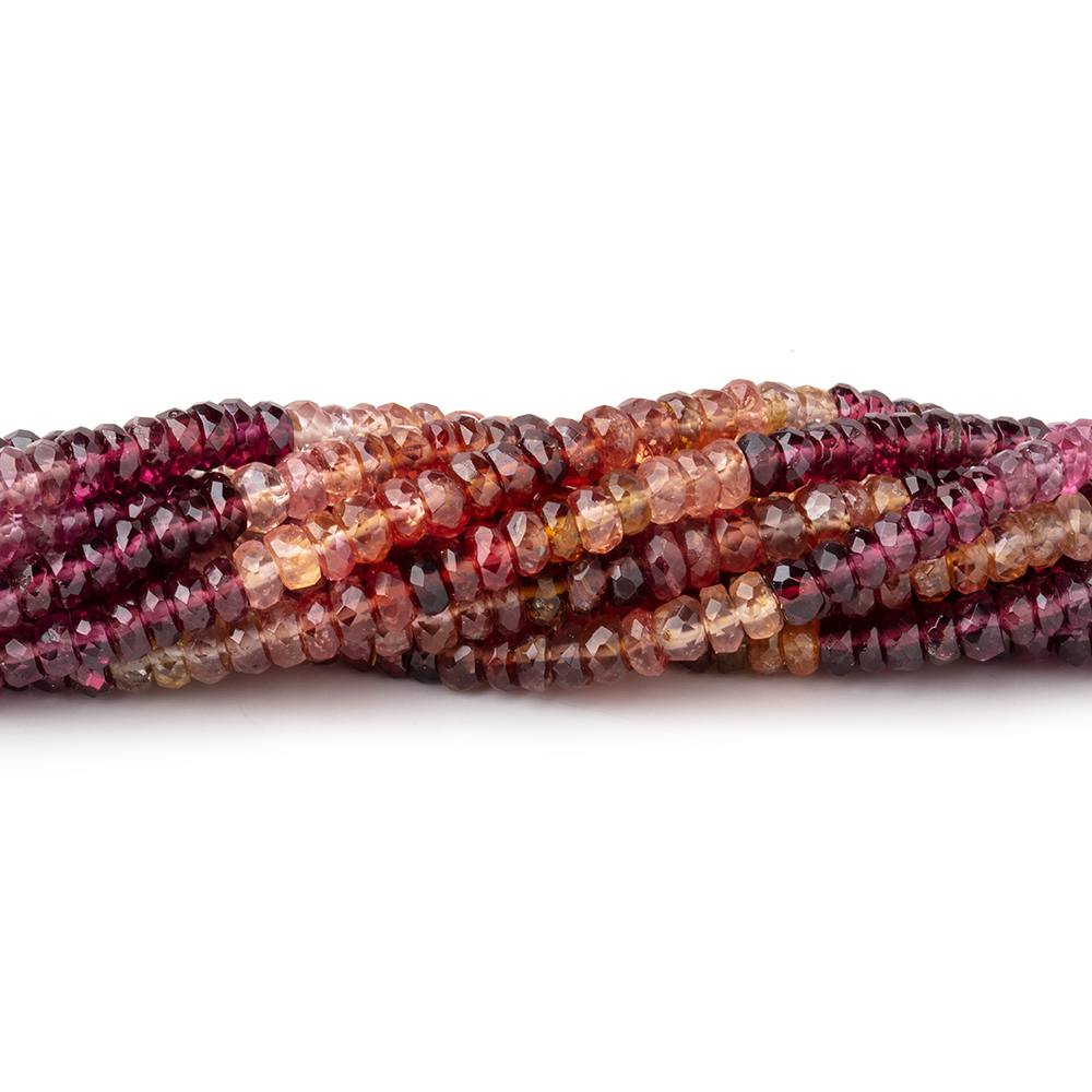 4mm Multi-Color Spinel faceted rondelles 16 inch 172 beads AAA grade (ONLINE ORDER ONLY)