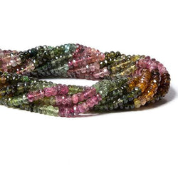 4mm Multi Color Tourmaline Beads Faceted Rondelle 160 pcs (ONLINE ORDER ONLY)