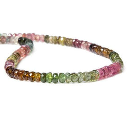 4mm Multi Color Tourmaline Beads Faceted Rondelle 160 pcs (ONLINE ORDER ONLY)