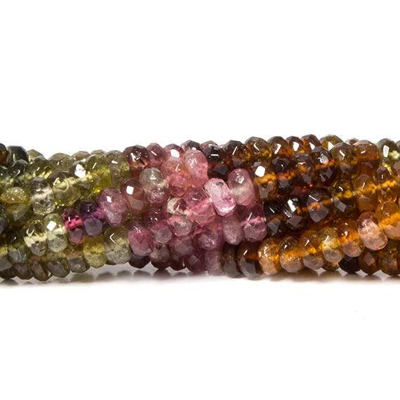 4mm Multi Color Tourmaline Beads Faceted Rondelle 160 pcs (ONLINE ORDER ONLY)