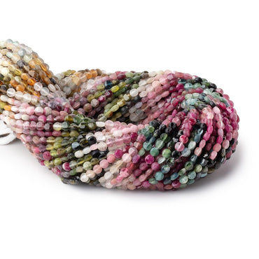 4mm Multi Color Tourmaline Checkerboard Faceted Calibrated Coins 12.25 inch 82 Beads (ONLINE ORDER ONLY)