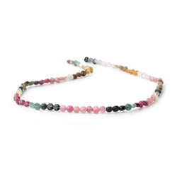4mm Multi Color Tourmaline Checkerboard Faceted Calibrated Coins 12.25 inch 82 Beads (ONLINE ORDER ONLY)