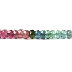4mm Multi Color Tourmaline faceted rondelle beads 17 inch 184 pieces (ONLINE ORDER ONLY)