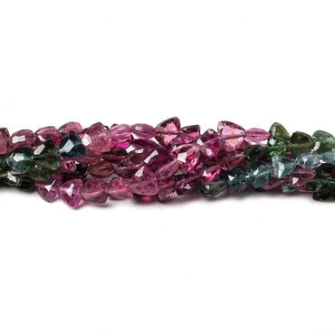 4mm Multi Color Tourmaline faceted trillion beads 18 inch 118 pieces AA (ONLINE ORDER ONLY)