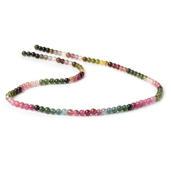 4mm Multi Color Tourmaline Plain Round Beads 16 inch 105 pcs AA (ONLINE ORDER ONLY)