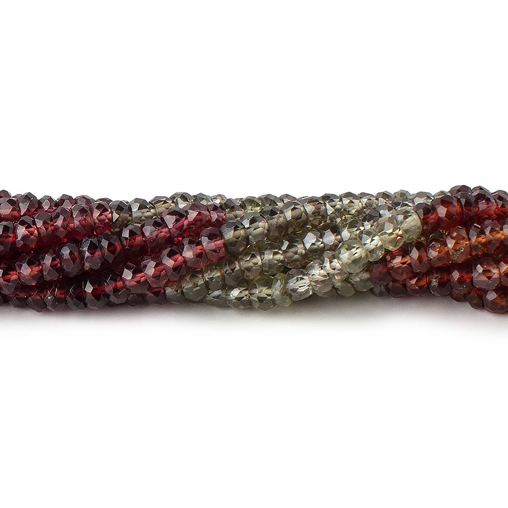 4mm Multi Gemstone Faceted Rondelle Beads 13.5 inch 130 pieces (ONLINE ORDER ONLY)