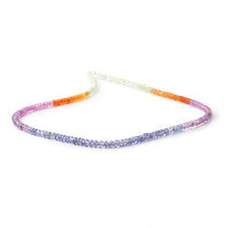 4mm Multi Gemstone Plain Rondelle 18 inch 206 Beads AAA (ONLINE ORDER ONLY)