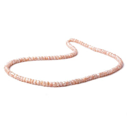 4mm Mystic Angel Skin Peach Moonstone faceted rondelles 16 inch 135 beads (ONLINE ORDER ONLY)