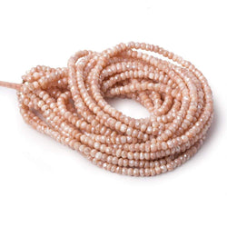 4mm Mystic Angel Skin Peach Moonstone faceted rondelles 16 inch 135 beads (ONLINE ORDER ONLY)