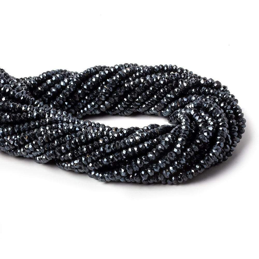 4mm Mystic Black Spinel Faceted Rondelle Beads 14 inch 120 pieces (ONLINE ORDER ONLY)