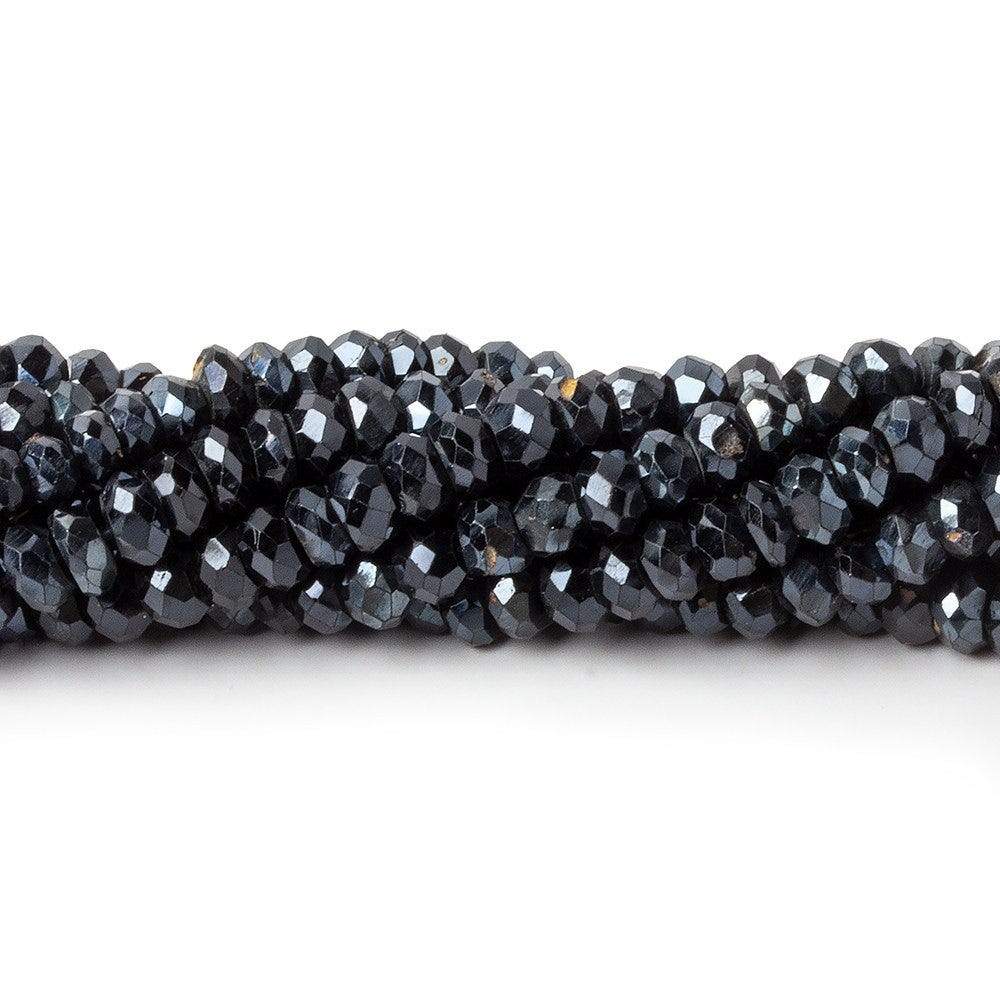 4mm Mystic Black Spinel Faceted Rondelle Beads 14 inch 120 pieces (ONLINE ORDER ONLY)