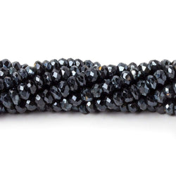 4mm Mystic Black Spinel Faceted Rondelle Beads 14 inch 120 pieces (ONLINE ORDER ONLY)