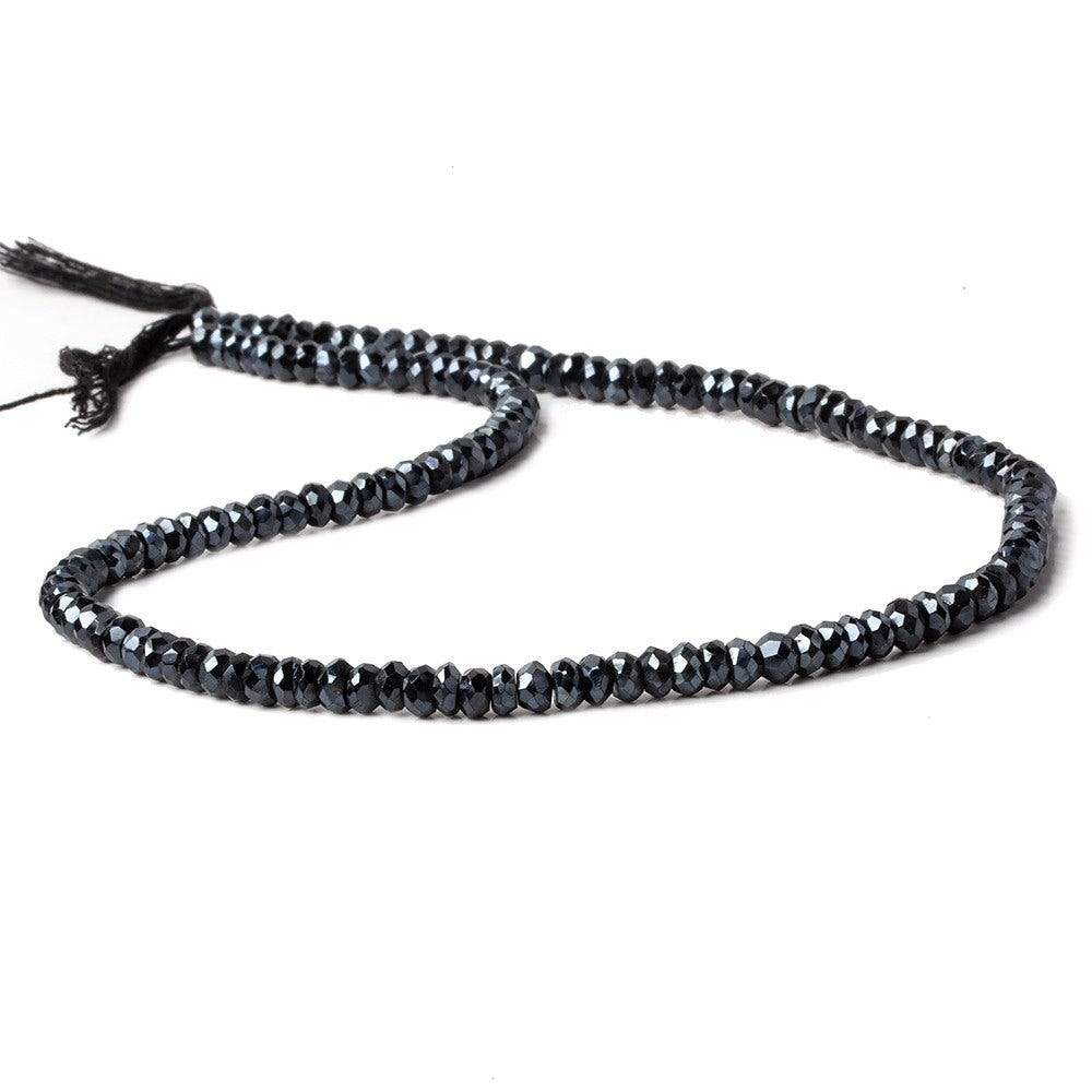 4mm Mystic Black Spinel Faceted Rondelle Beads 14 inch 120 pieces (ONLINE ORDER ONLY)